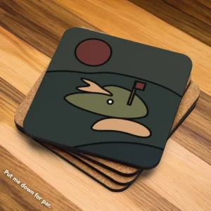 Serene Greens Outlined coaster mockup