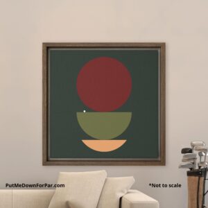 Segmented Short Game - Brown framed canvas